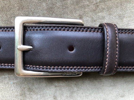 COACH Dark Brown Soft Smooth Slim Leather Belt Si… - image 9