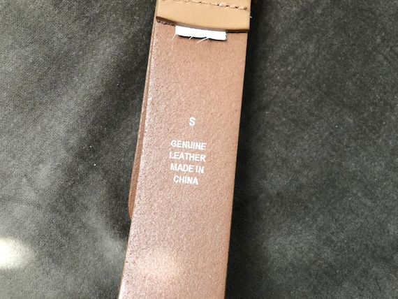 90s Tan Thick Leather Wide Heavy Duty Belt S M bo… - image 10