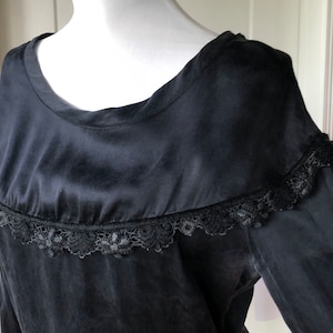 Yves Saint Laurent Shirred Puff Sleeve 1980s Puff Sleeve Dress 