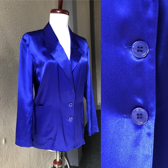 Silk Satin Unlined Blazer Womens Jacket 