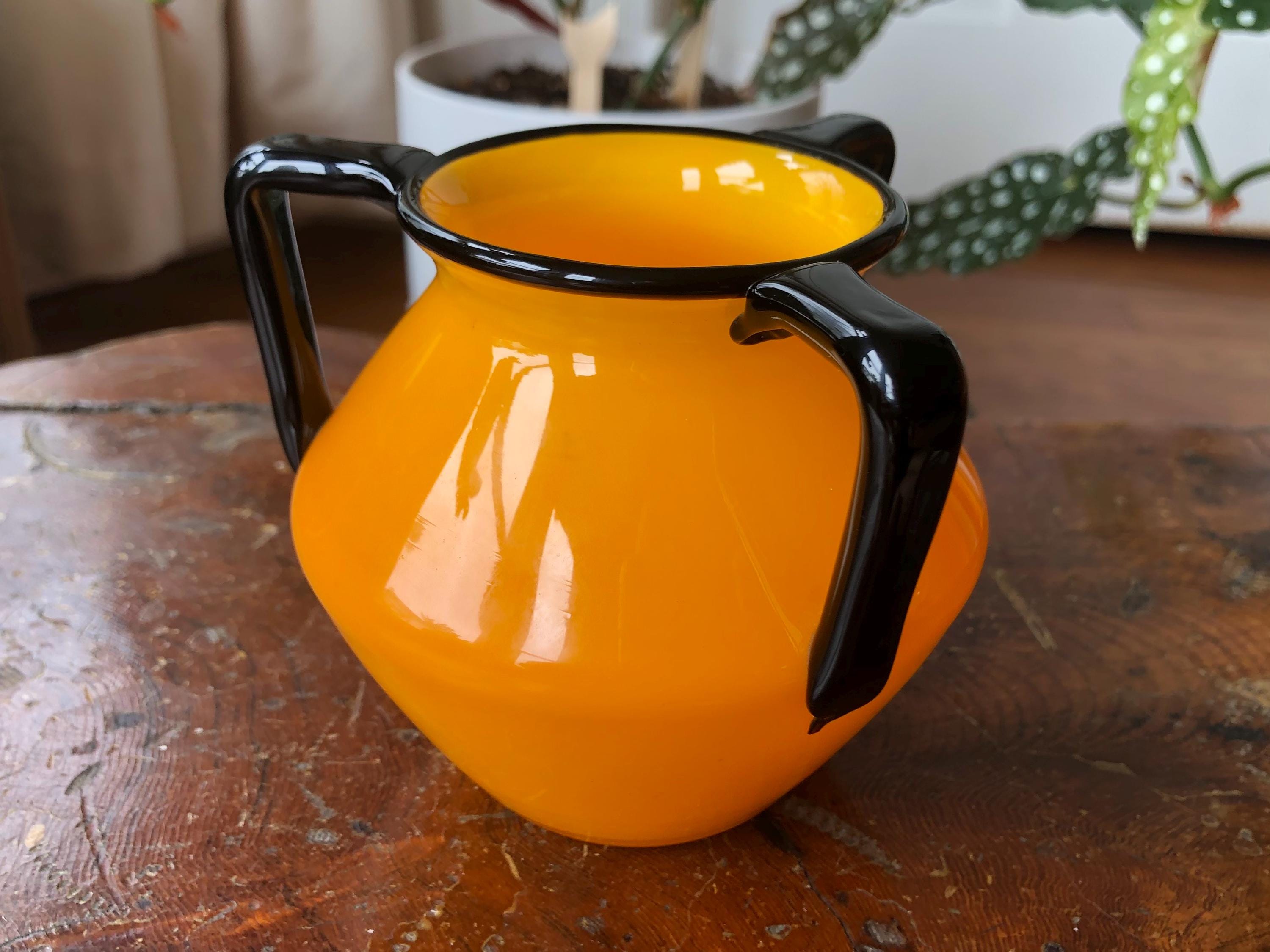 Antique Loetz Michael Powolny 1920s 30s Bright Orange Blown Tango