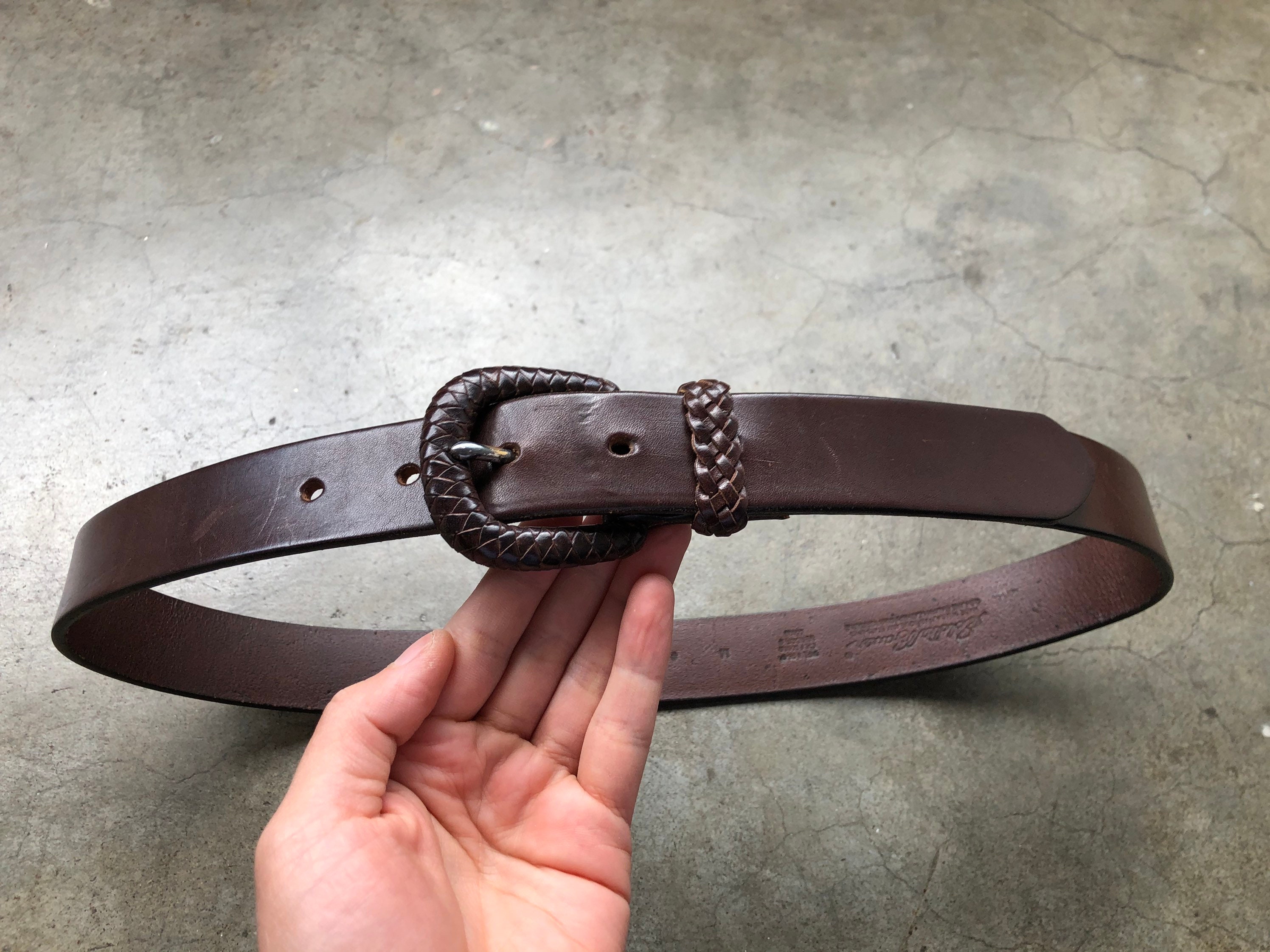 Dark Brown Thick Leather Woven Braided Loop Self Covered  display picture 3