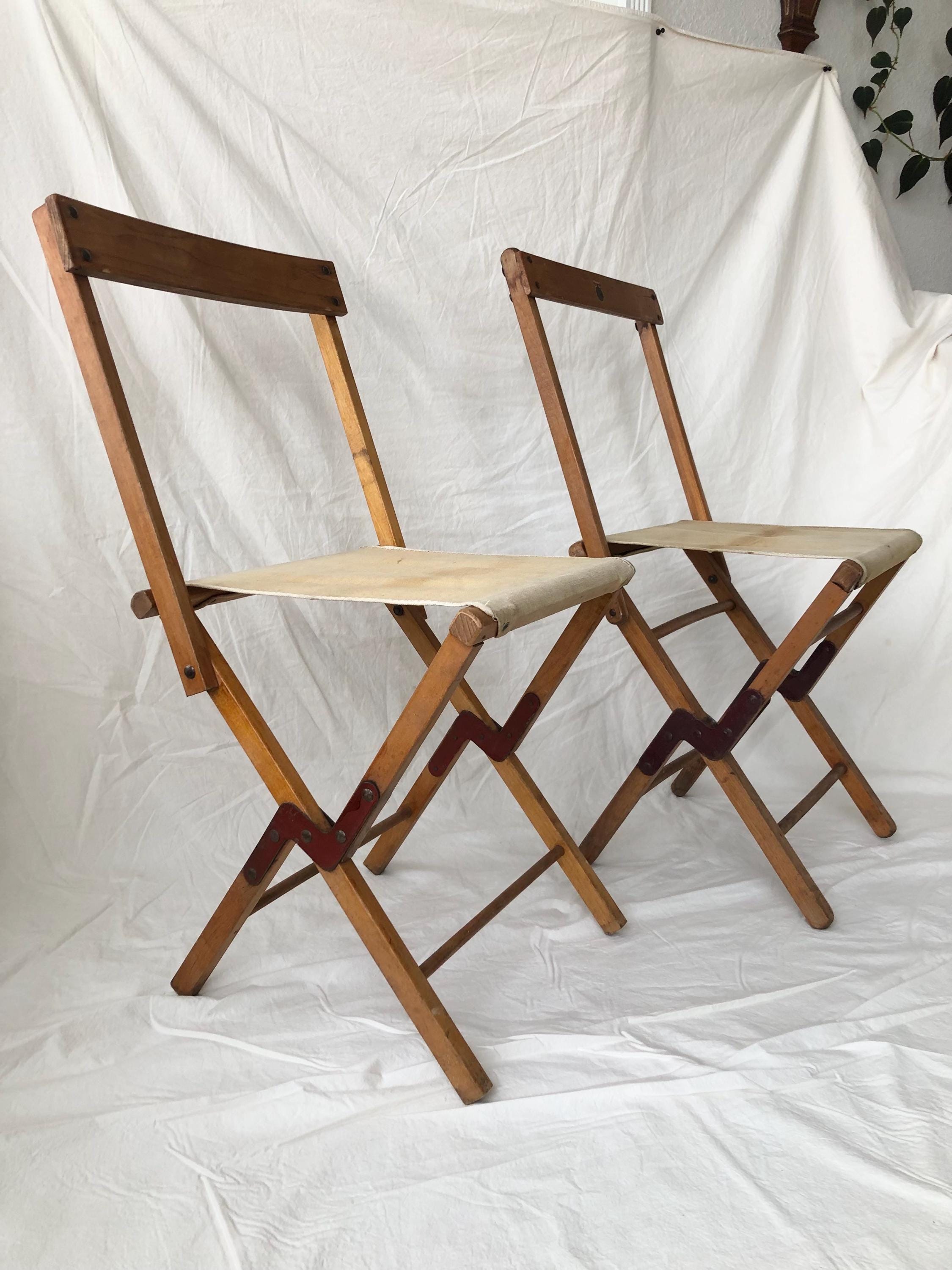Vintage Canvas Folding Camp Chair - Etsy