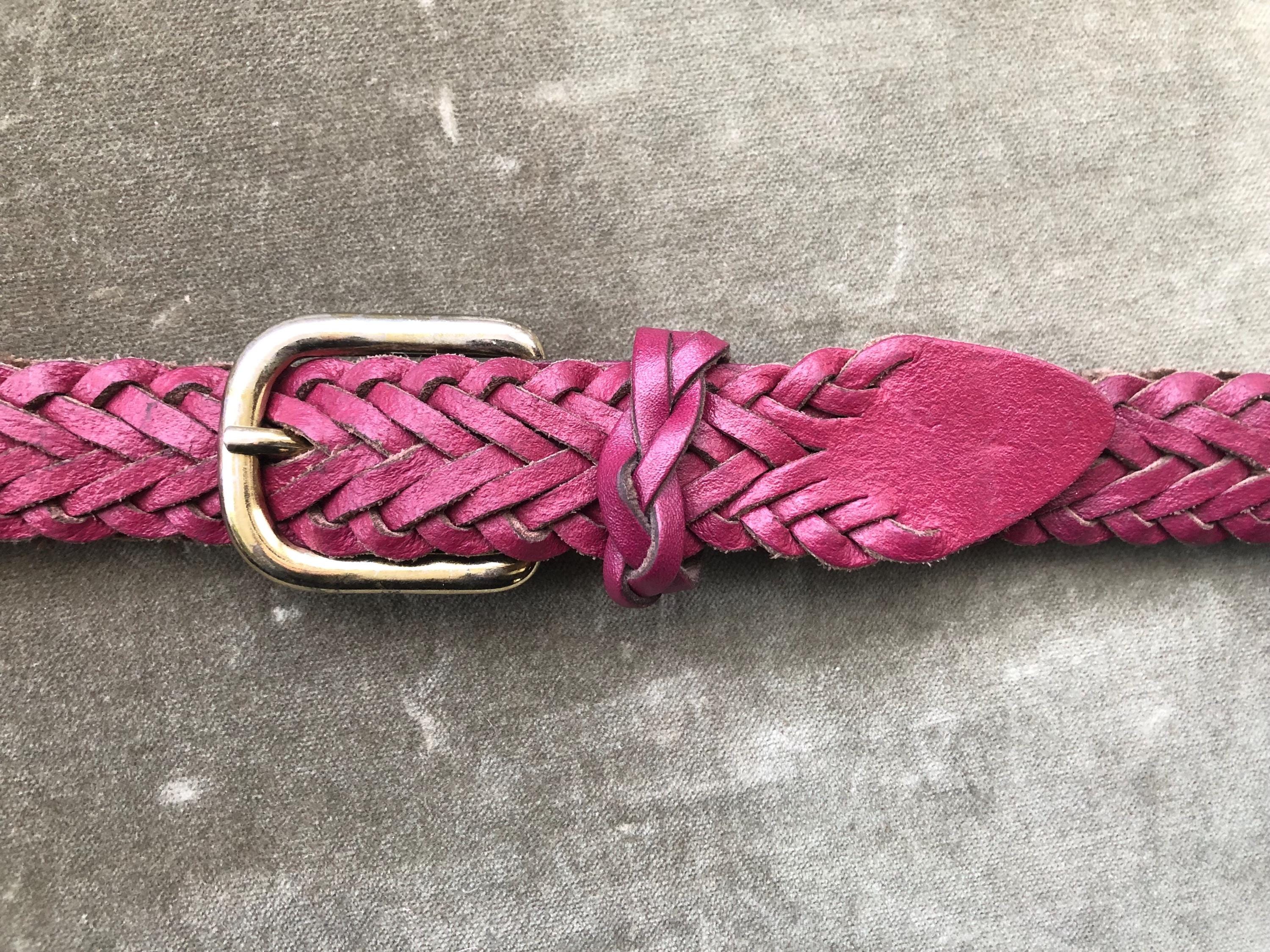 Prima Collezione Vintage Woven Fabric Wooden Rings Stretch Belt Multi-color Pink Vintage Pink Woven Belt – Nica Marie Company main image 4