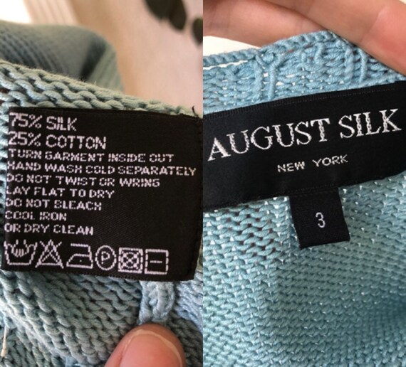 Silk Cotton Knit Short Sleeve Blouse Top Floral E… - image 10