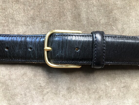 Dooney & Bourke Black Leather Simple Belt Retro Solid Brass  display picture 2