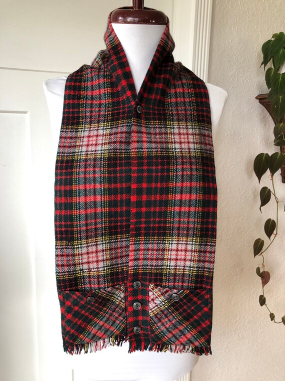 1950s 60s Rare Button End Pocketed Vest Dickey Wo… - image 10