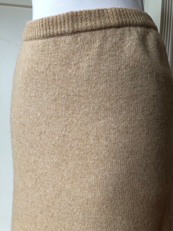 80s Wool Knit Midi Mid Length Sweater Skirt Back … - image 6