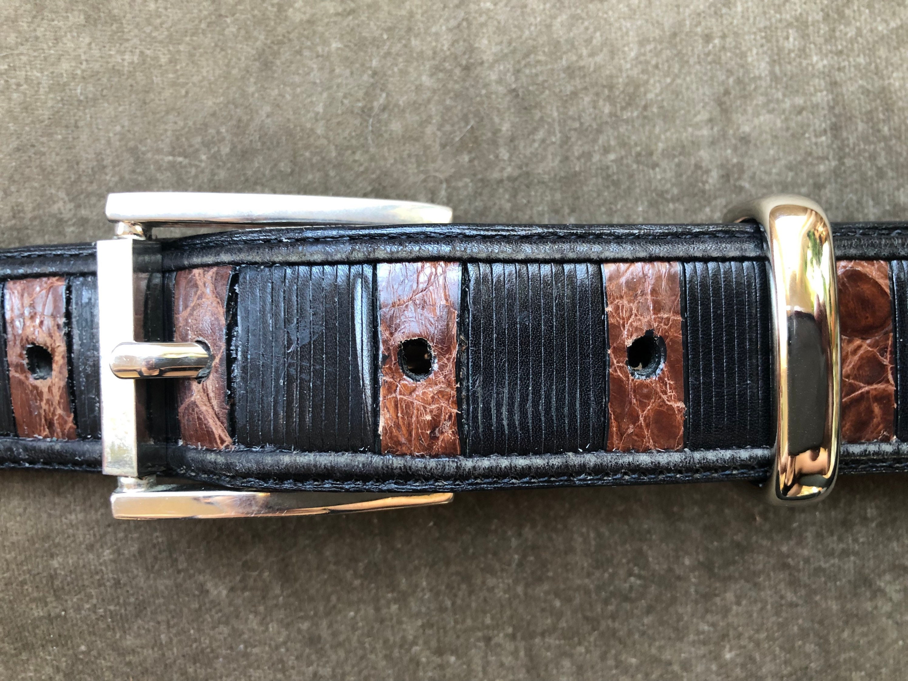 Made in Spain Mezlan Black Brown Croc Embossed Leather Mens - Etsy