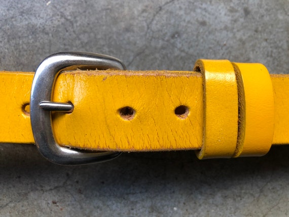 Skinny Thick Yellow Leather Distressed 