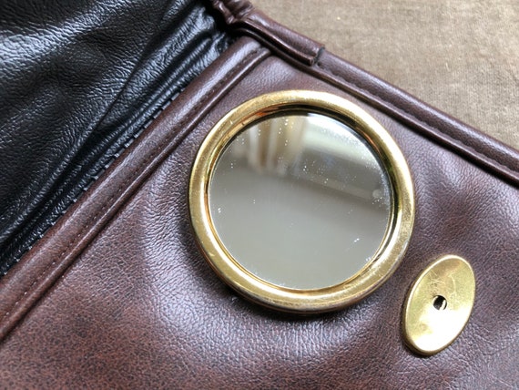1960s 70s Built In Compact Mirror Retro Mod Faux … - image 10