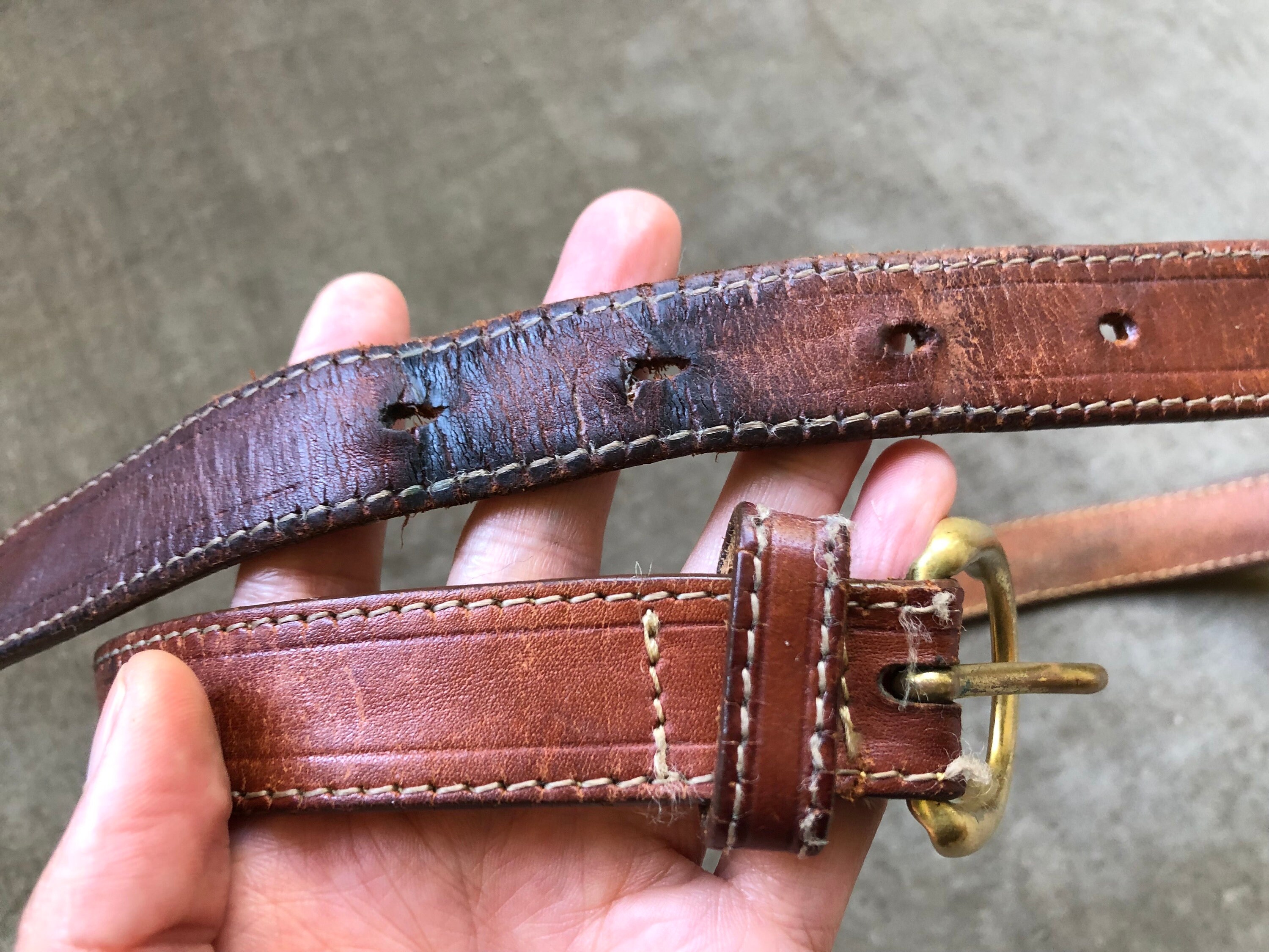 Rare Vintage distressed Brown Wide Leather Western Gladiator Belt Chunky 26 S Silver Creek Classics Tooled Leather Western Belt Size 34  main image 2