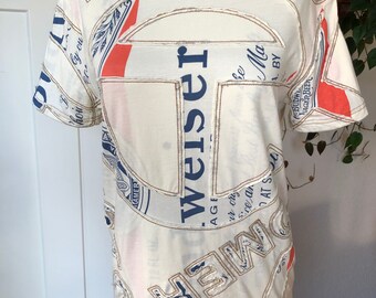 Authentic TELFAR Budweiser Customer Patchwork Sewn Tee T-shirt