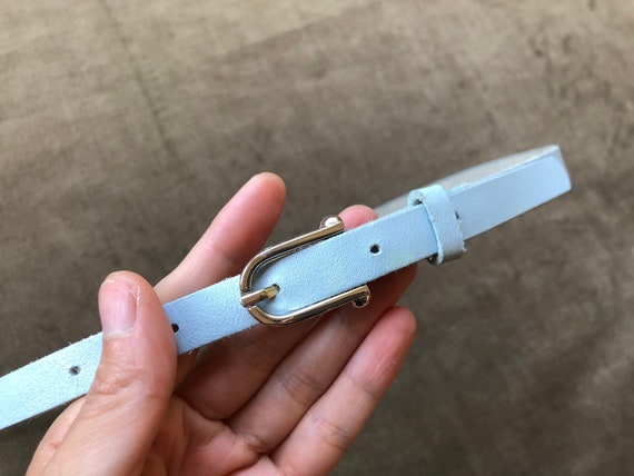 FRNCH Mia Leather Belt - Light Blue main image 1