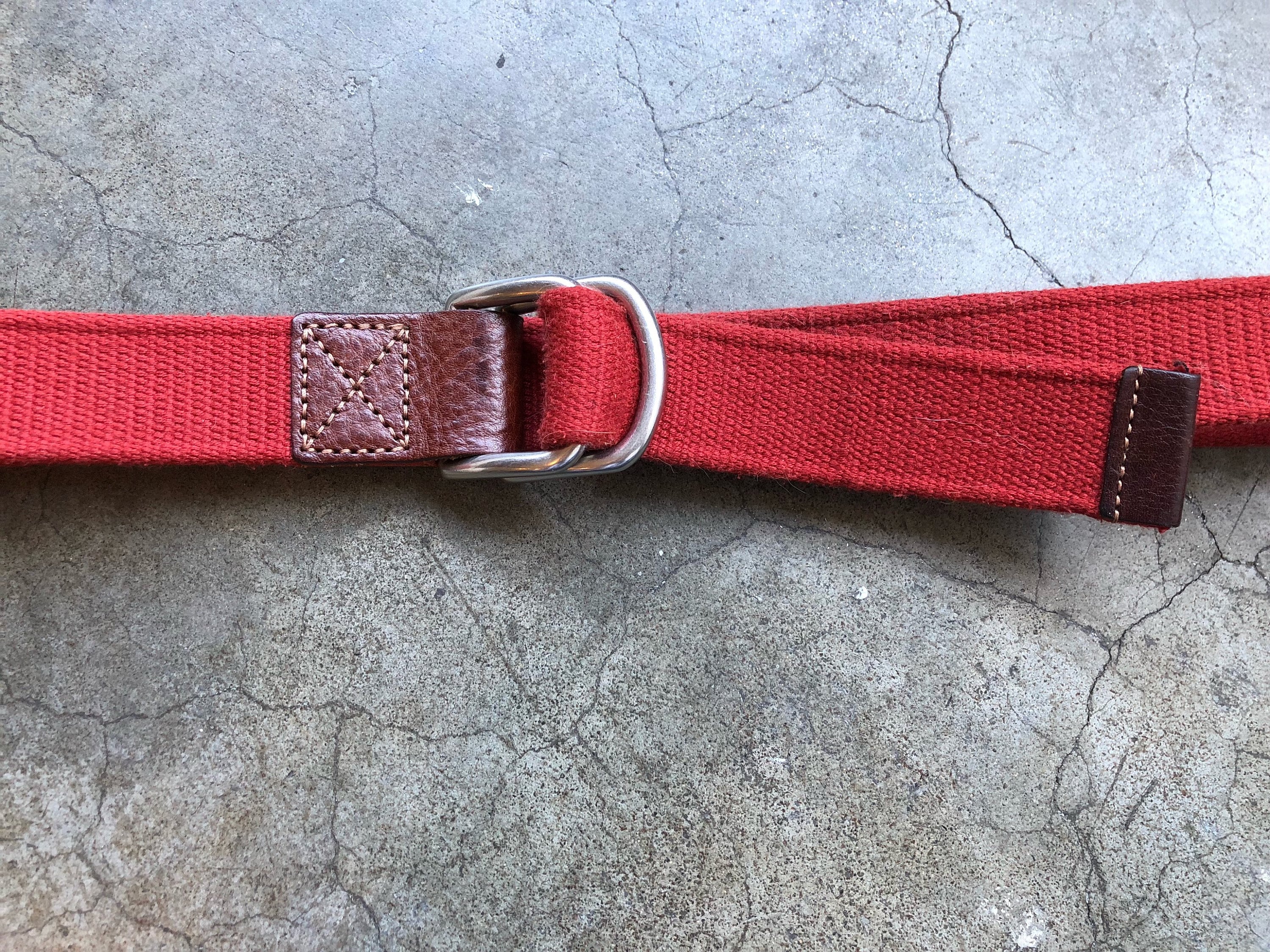 \'90s vintage, Designer leather artisan woven belt red, ivory S/M VTG 90 main image 4