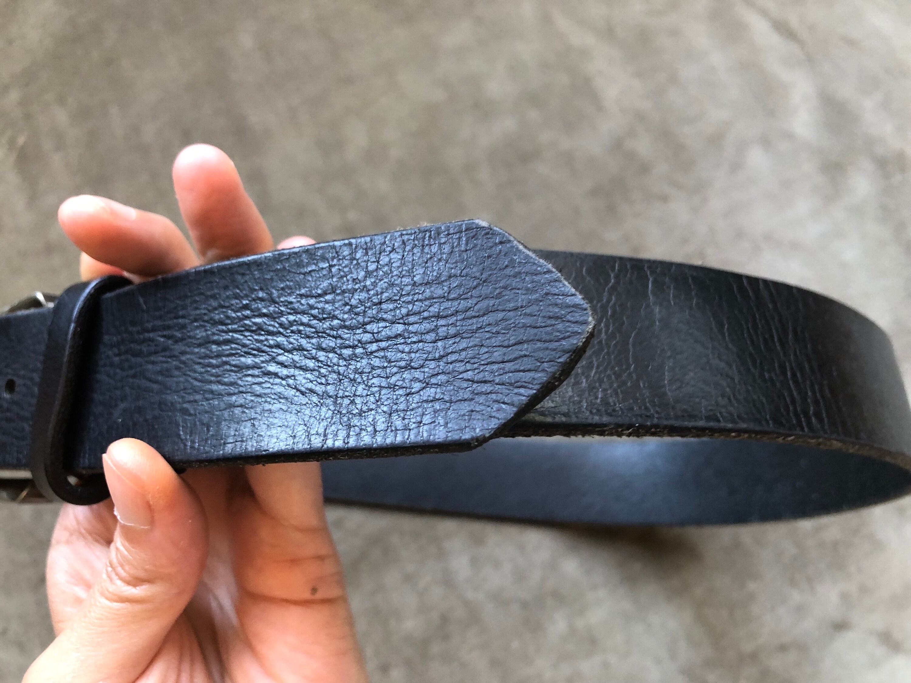 90s Thick Black Leather Heavy Duty Grunge Belt 1990s Vintage