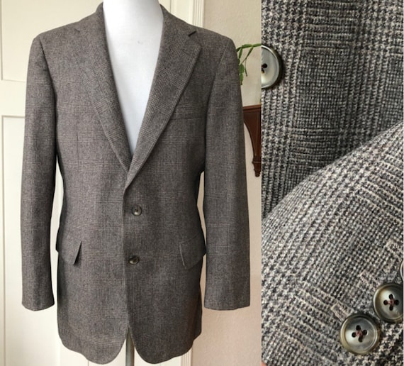 70s 80s Wool Glen Urquhart Plaid Tweed Flannel Woven Blazer 70s 80s Wool Glen Urquhart Plaid Tweed Flannel Woven Blazer