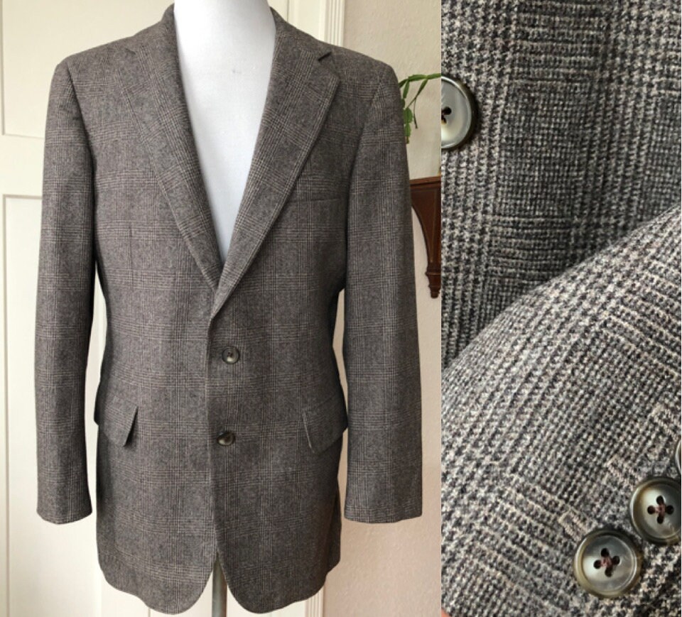 70S Usa Harris Tweed Tailored Jacket Vintage Men's #EB ZCB