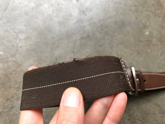 COACH Brown Leather Nylon Stripe Ribbon Woven Sur… - image 5