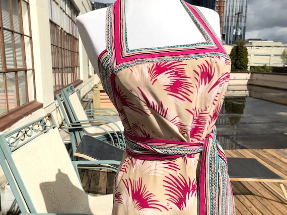 Silk Betsey Johnson 1940s 40s Retro Magenta Pink B
