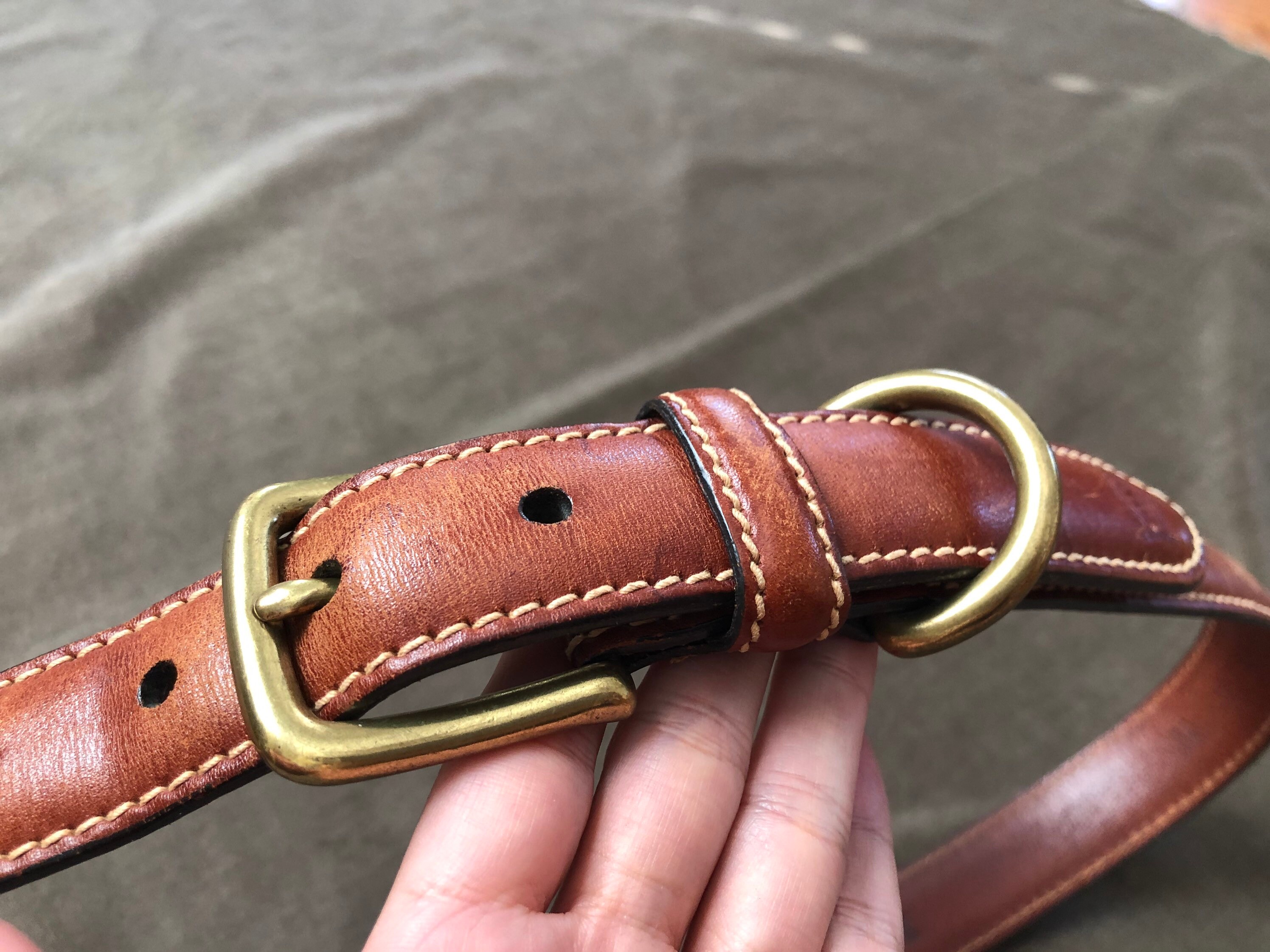 Tommy Hilfiger 90s Honey Brown Leather Heavy Duty Solid 