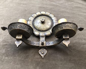 1920s Antique Arts & Crafts Electric Wall Mount Sconce Double