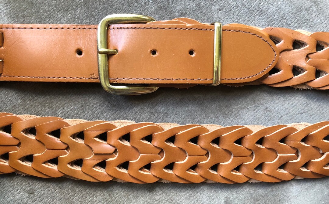 Vintage Stretchy Leather Chain Splicing Belt main image 0