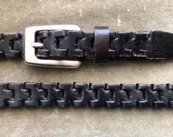 Vintage 1994 Western Boho Belt Croc-Embossed 90s Festival S Late 90s Vintage Brighton Brown Croc Embossed Leather  main image 4