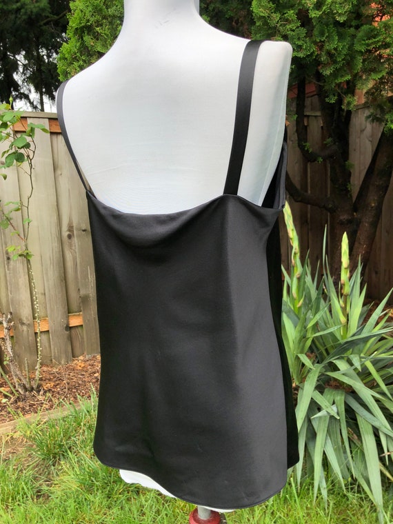 Black Silk Satin Sleeveless Tank Camisole Cami To… - image 6