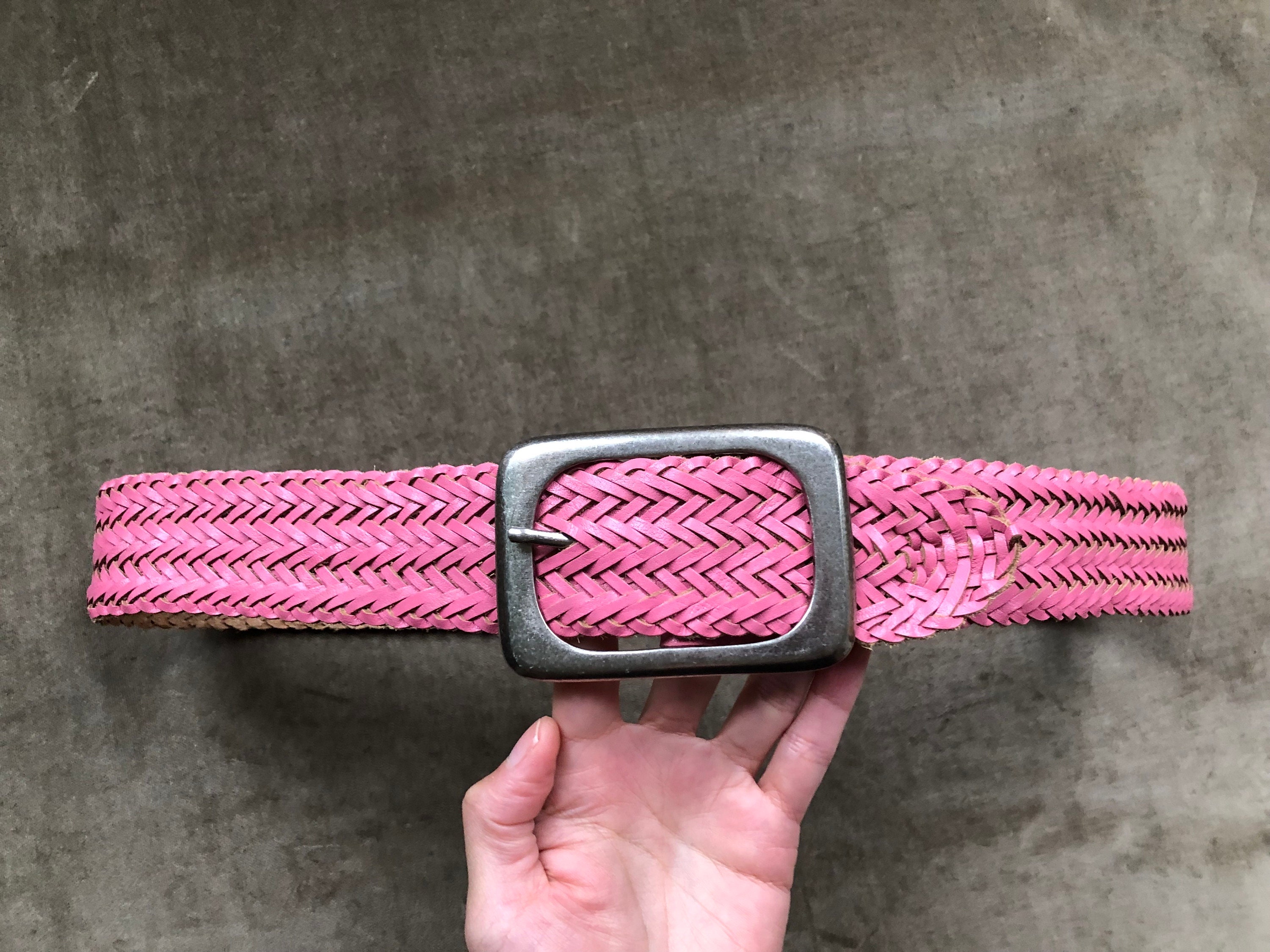 NWOT Diesel pink suede braided 36 inch 90’s Y2K festival belt gold buckle Women main image 4