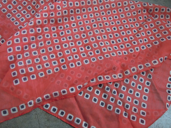 Retro red sheer dotted square mod Geometric Print… - image 6