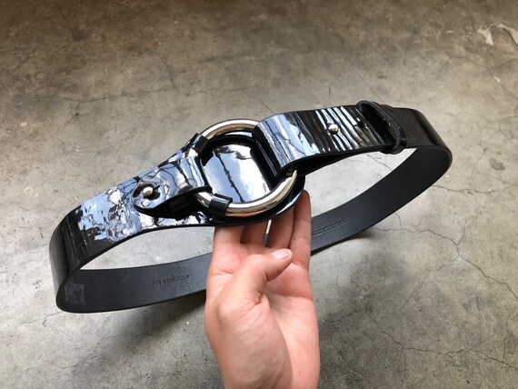 Ralph Lauren Black Patent Leather Wide Harness Avant Garde  display picture 1