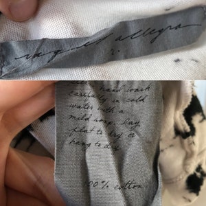 Raquel Allegra Designer Sleeveless Cotton Thin Knit Tee T Shirt Tank Distressed Tiedye Ink Splatter XS S California Boho White Black Grunge image 10