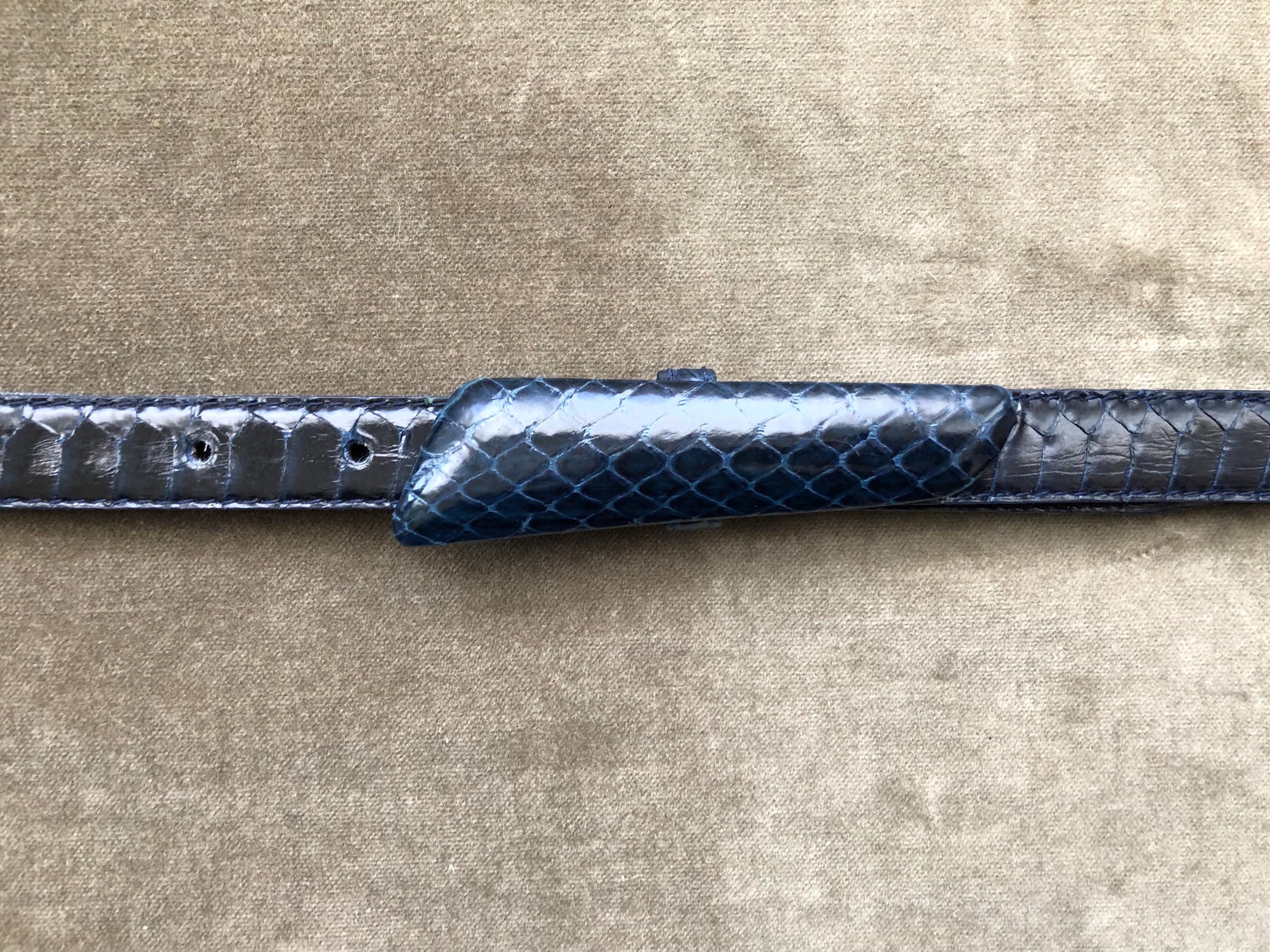 Navy Croc Belt - Etsy display picture 3