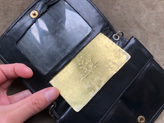 Mini Black Woven Leather Wallet Purse Shoulder Ba… - image 6