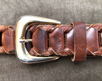 Abercrombie & Fitch Womens Belt Size Medium Brown Braided  display picture 3