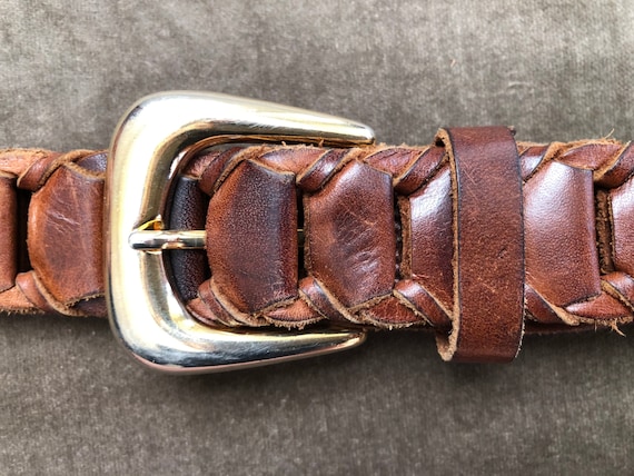 Vintage 90’s Adjustable Leather Belt 80s 90s Soft Black Leather Adjustable Fashion Belt Oval  main image 3