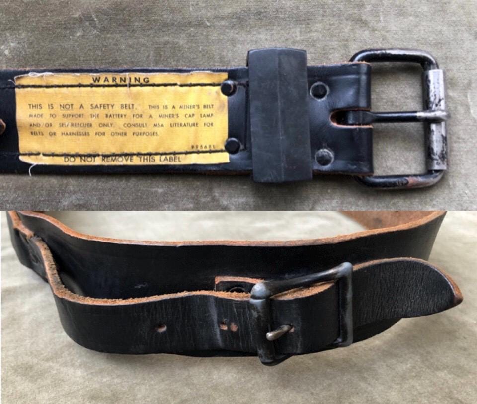 1950s Miners Belt Vintage Heavy Duty Thick Wide Black Leather S M