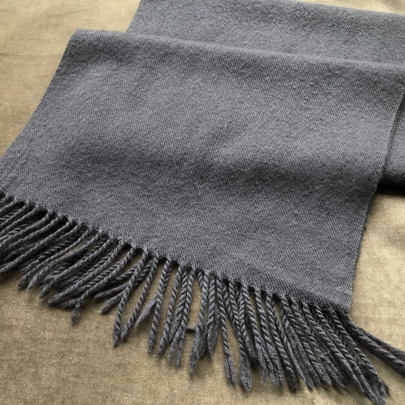 Striped Fringed-edge Wool Scarf