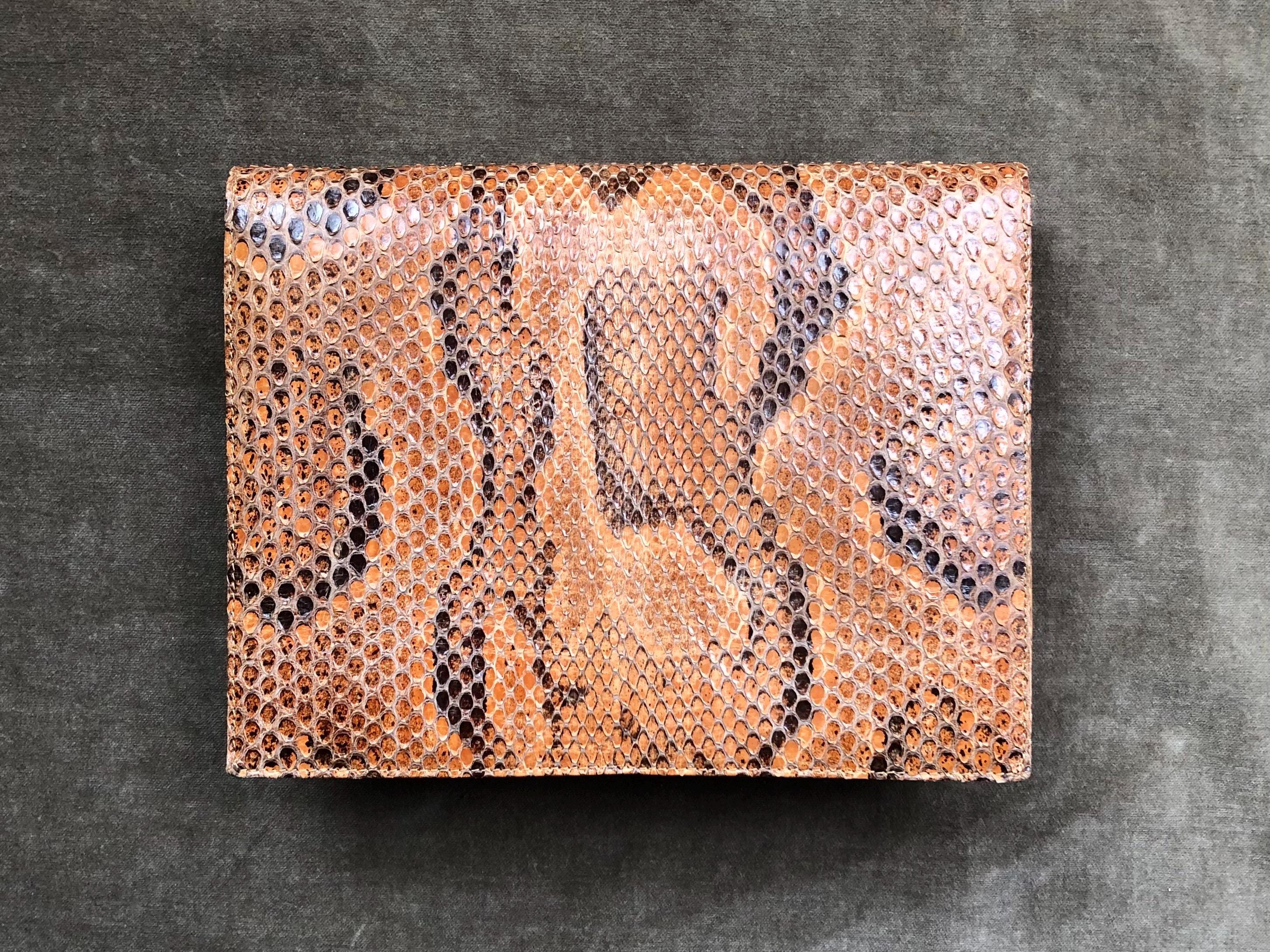 70s Genuine Snakeskin Python Leather Clutch Convertible Shoulder