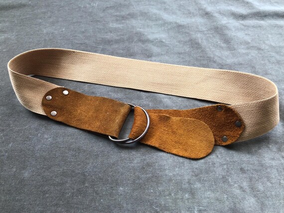 70s 60s Soft Brown Suede Leather Adjustable Fashion Belt  display picture 3