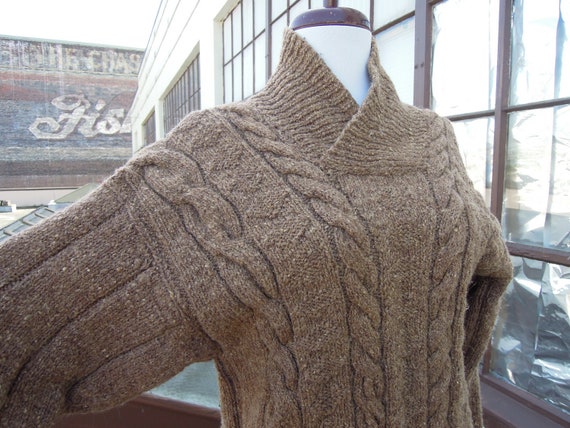 Antique Mens 1930s 40s Tan Camel Chunky Knit Fair… - image 10