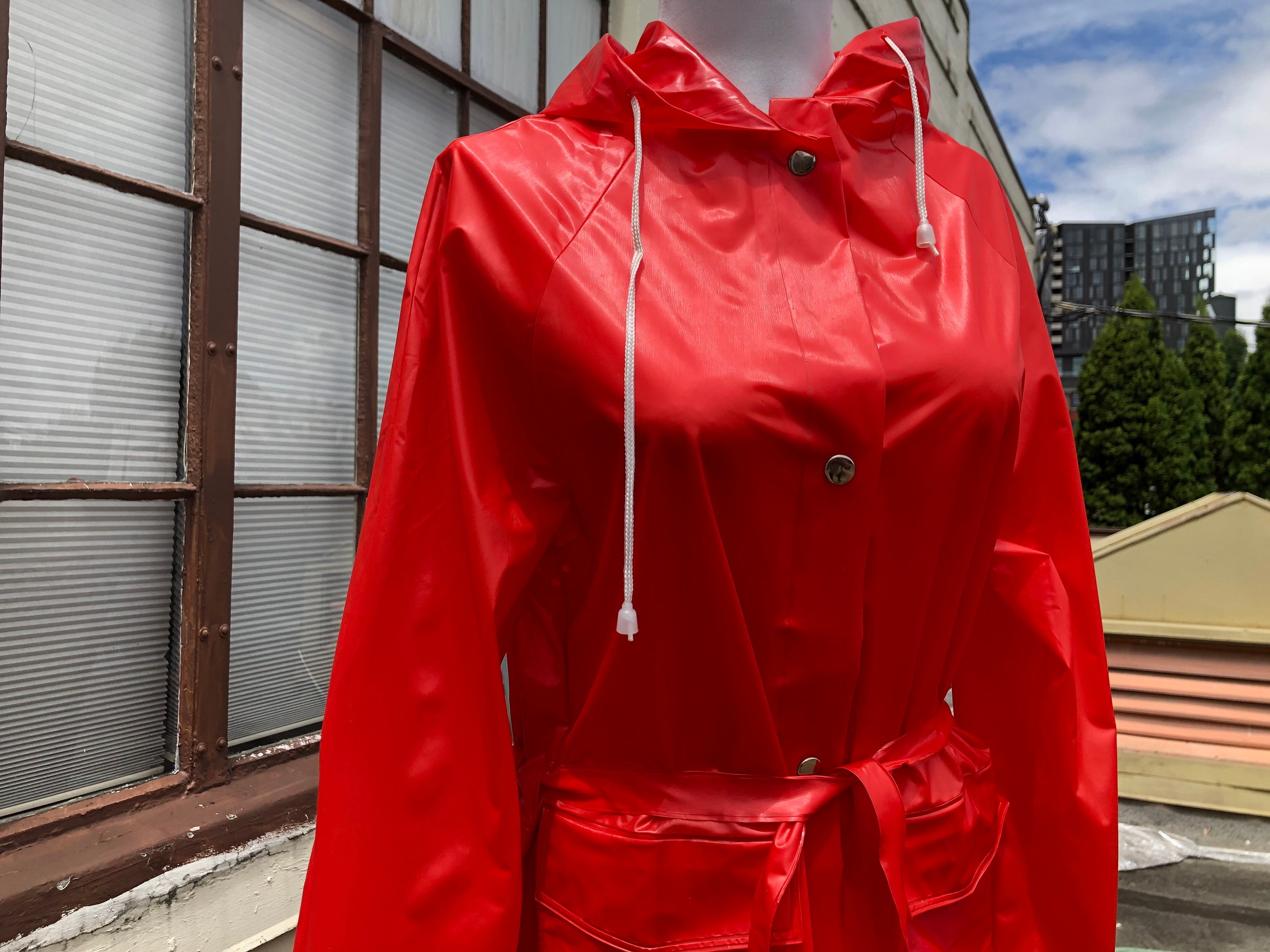 Raincoat Belted Trench Coat Windbreaker 