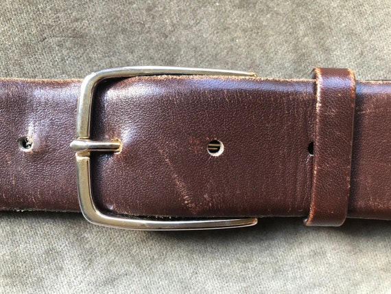 60s 70s Wide Slim Dark Brown Smooth Soft Retro Leather Mens
