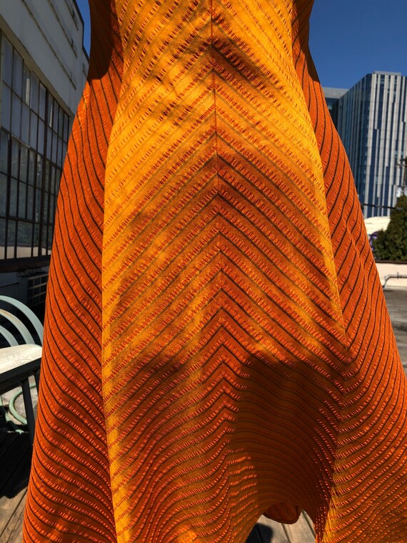 90s Orange Silk Dress Short Mini Slip Gown 1990s … - image 4