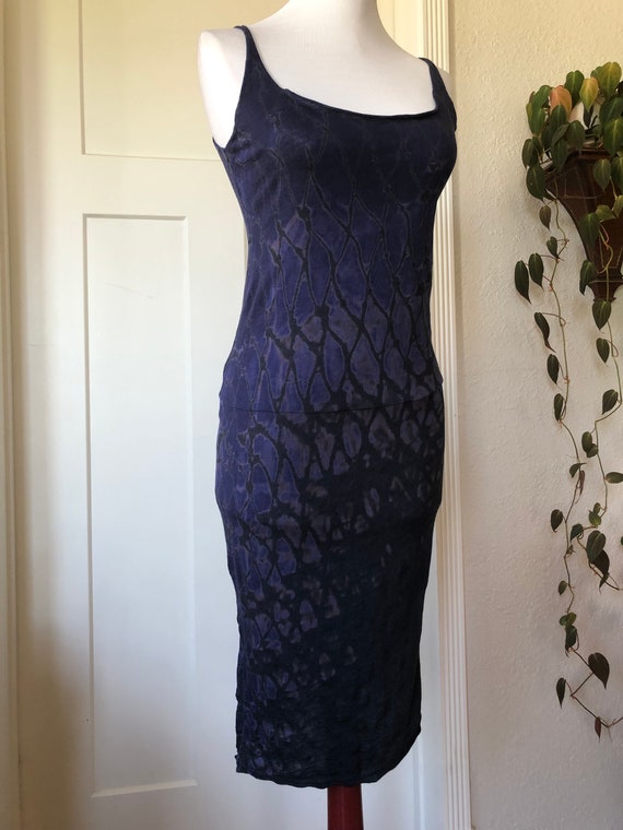 Raquel Allegra Cotton Indigo Dark Blue Tie Dye Thin Knit Tank Top Mini Dress  Slip Spaghetti Strap Vintage Boho LA Handmade Tee T Shirt XS S - Etsy  Ireland