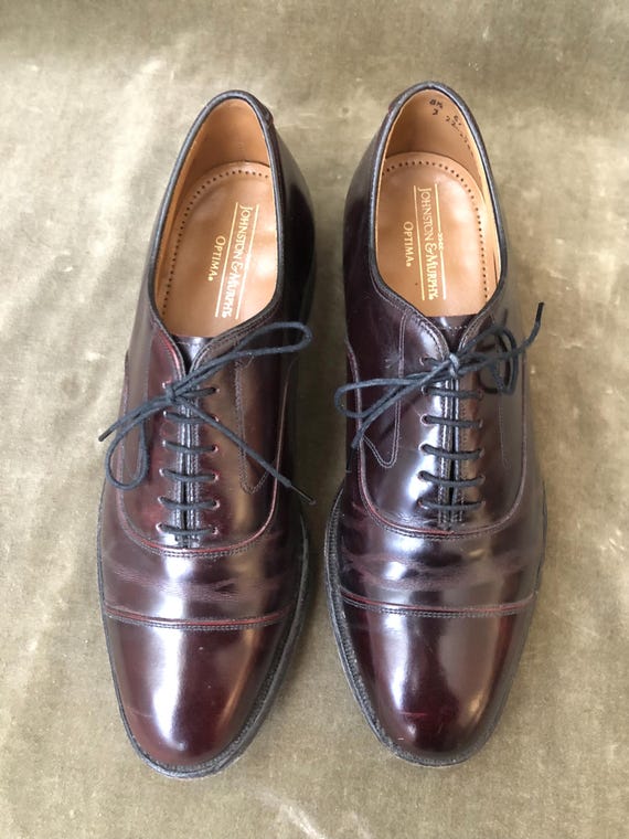 Johnston & Murphy Optima Dark Burgundy Cherry Cap Toe Mens