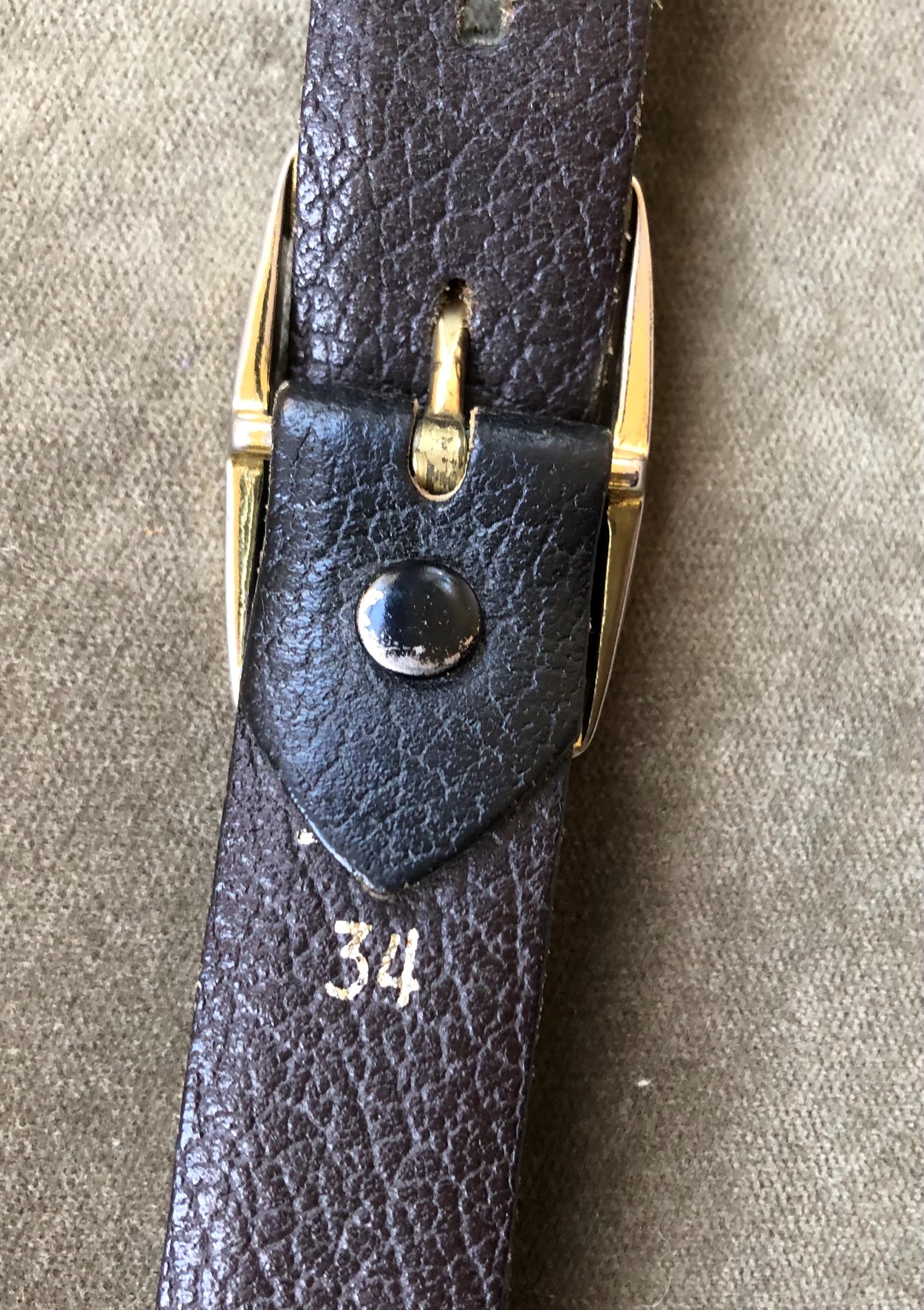 60s 70s Retro Black Brown Reversible Leather Soft Belt M L