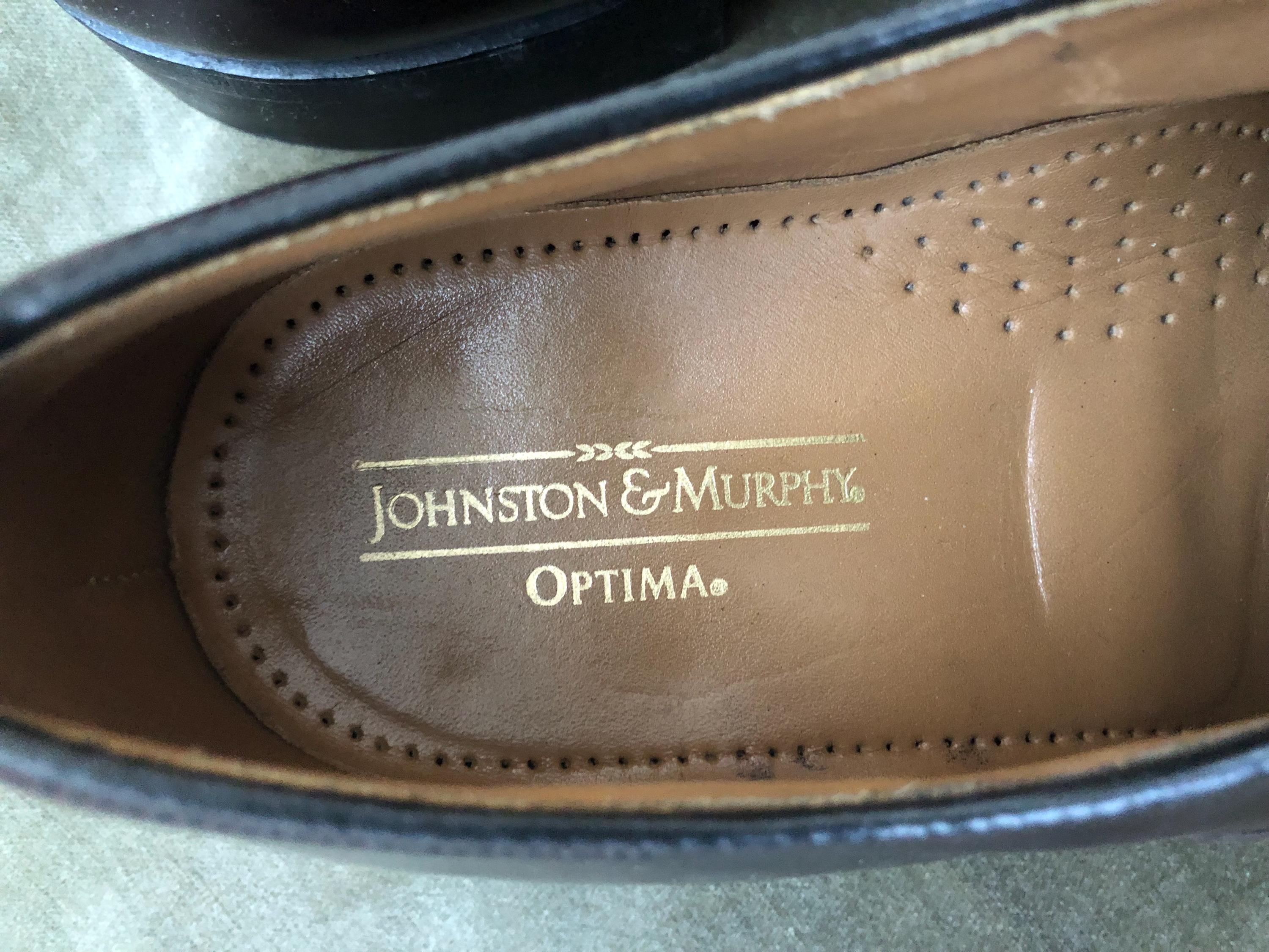 Johnston & Murphy Optima Dark Burgundy Cherry Cap Toe Mens