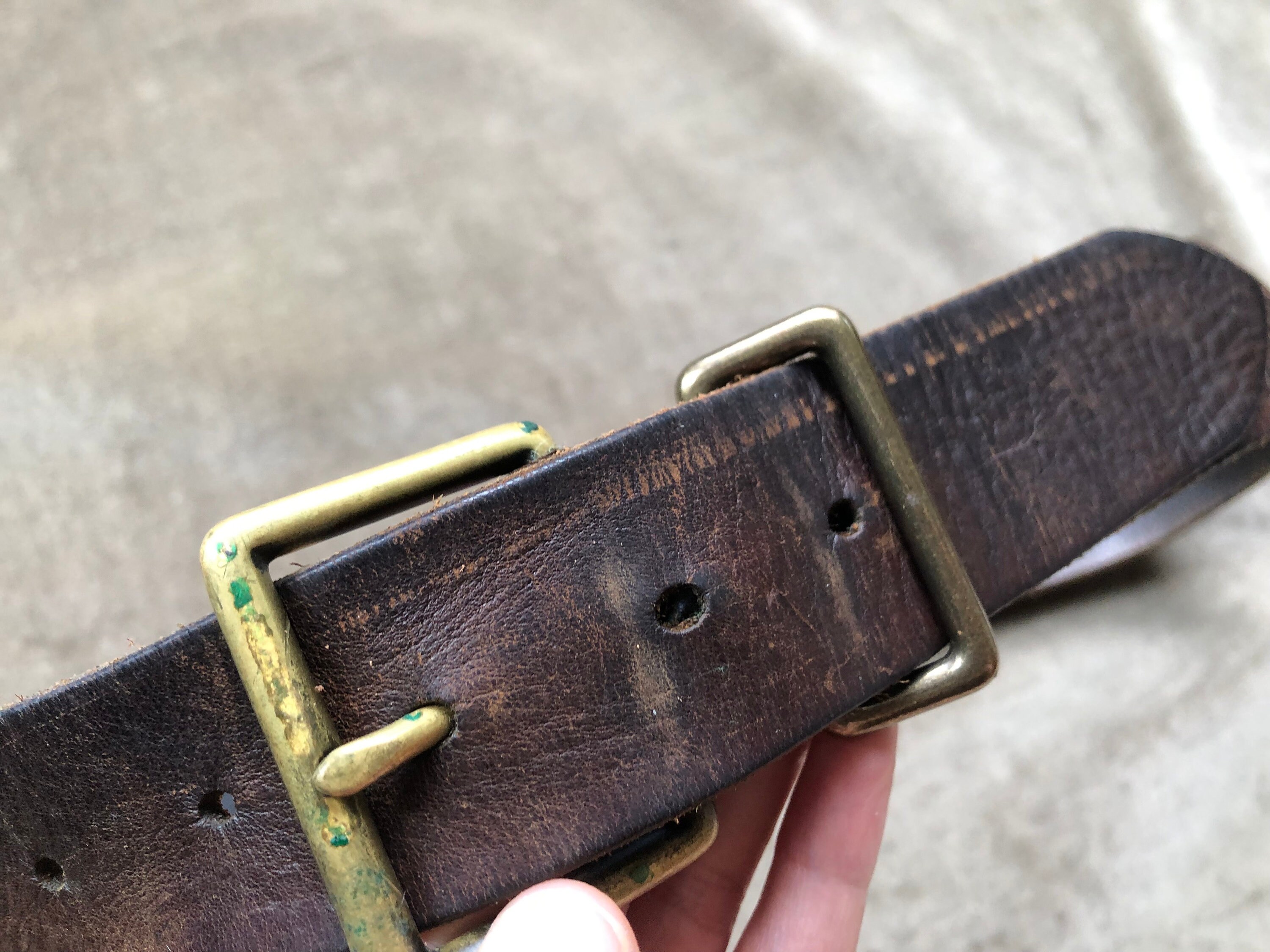 Vintage 90’s Y2K Wide Brown laser cut Leather Belt  Medallion Buckle boho M/L VINTAGE 90s Y2K Dark Brown EXPOSED White Stitch Leather  main image 2
